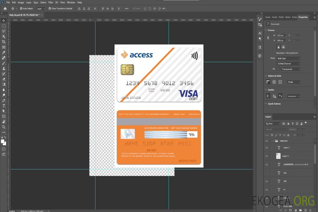 Carte de débit visa Ghana Access Bank template Carte de débit visa Ghana Access Bank template